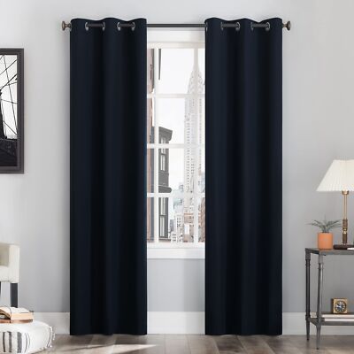 Sun Zero Cyrus Thermal 100% Blackout Grommet Curtain Single Panel-image
