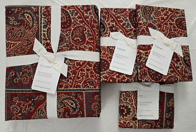 Pottery Barn Full/Queen Talia Paisley Duvet Cover + 2-STD, 1-Euro 3 Shams Set 4-image
