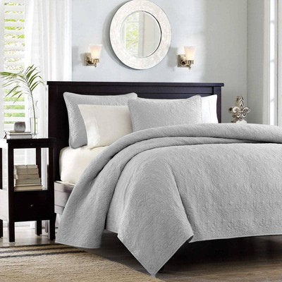 Madison Park Coverlet Set 3-Piece Full/Queen Size Reversible Polyester Grey-image