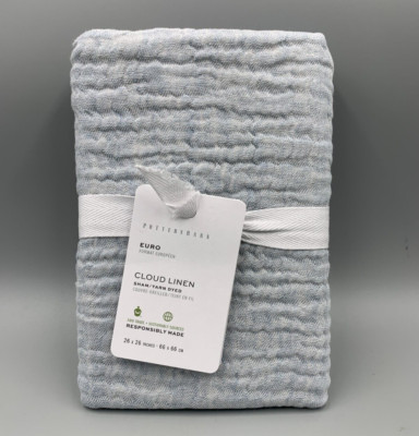 Pottery Barn Cloud Linen Sham Chambray Blue Euro #4827H-image