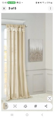 Madison Park Emilia Twist Tab Panel Window Curtains 50 x 108 One IvoryChampaign-image