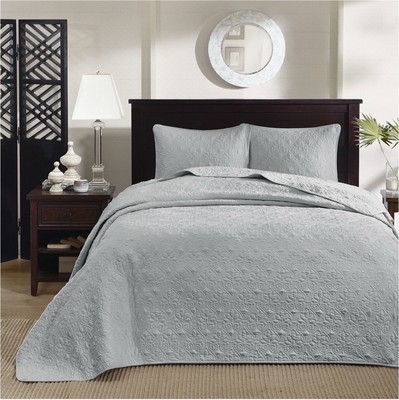 Madison Park 3 Piece Bedspread Set, King, Gray 1 Bedspread & 2 Shams MP13-2990-image