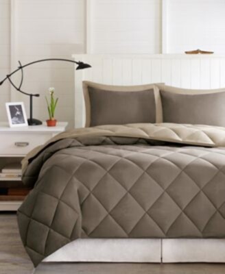 Madison Park Larkspur Reversible 3-Pc. Comforter Set Brown Sand Full/Queen-image