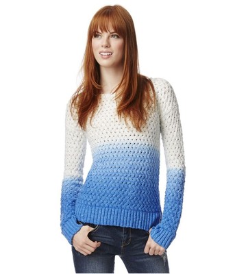 Aeropostale Womens Dip-Dye Pullover Sweater, Blue, Juniors, X-Large-image