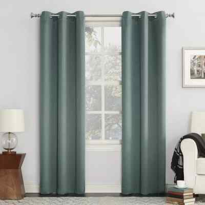 SET OF 2 Sun Zero Nolan Blackout Grommet Curtain Panel,54in x 108in -image