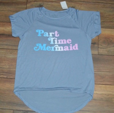 Freeze Super Soft Dip Hem T-Shirt Juniors Tee PART TIME MERMAID -image