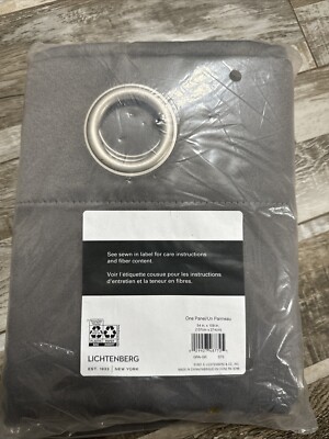 LICHTENBERG Room Darkening Grommet Curtain Panel  Steel Gray 54” X 108” New-image