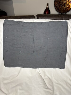 Pottery Barn Belgian Flax Linen Tufted 1 Standard Sham - Heathered Charcoal-image