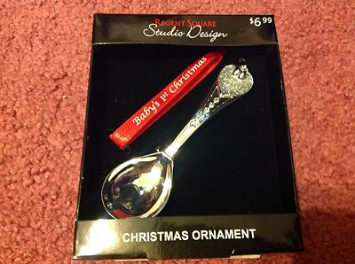 NEW STUDIO DESIGN baby first Christmas 2014 silver spoon ornament-image