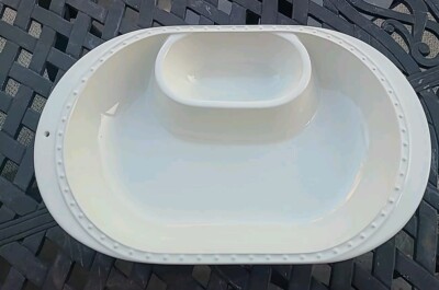 Nora Fleming Pearl Dot Chip & Dip Oval Bowl N5 Retired Excellent Condition 16x10-image