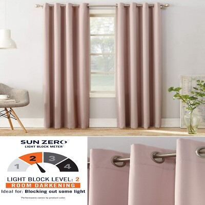 Sun Zero Barrow Energy Efficient Grommet Curtain Single Panel cortinas/50×108-image