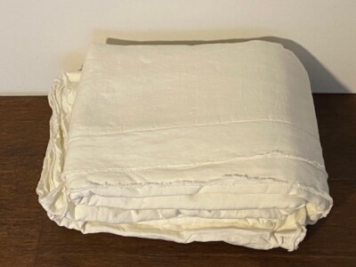 Pottery Barn K/CK Belgian Flax Linen Dbl Flange Duvet Cover-image