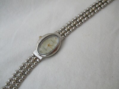 Studio TIME Watch Silver Toned Oval Shaped Face-image