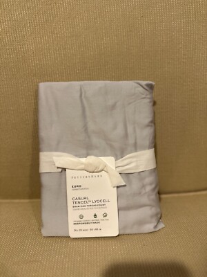 New Single Pottery Barn Casual Tencel Lyocell EURO Sham Soft Gray-image