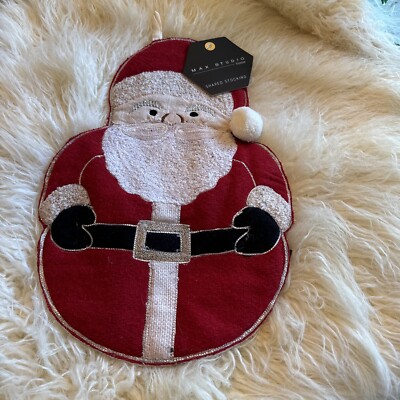 Max Studio SANTA Christmas Stocking Shaped 18” TALL Holiday Decor-image