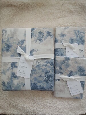 pottery barn Jardin Toile queen/full duvet & 2 euro sham brand new original $289-image