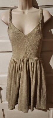 City Studio Size 13 Sleeveless Sparkly Gold Dress-image