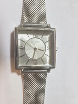 Vintage Bay Studio Women's Watch Silver/Square/Lg Numbers, Slinky Band-image