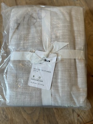 Pottery Barn Seaton Brass Grommet Cotton Lined Curtain Oatmeal 50x84 OB NWT-image