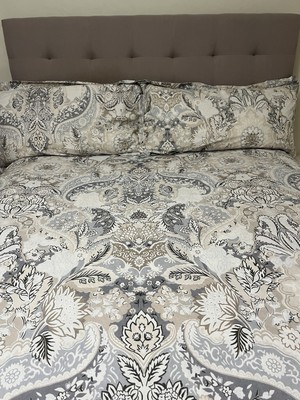 Pottery Barn Celeste Damask Organic Cotton King Cal King Duvet Cover SET-image