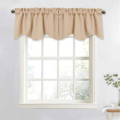 NICETOWN Thermal Room Darkening Valance Curtain 52 inches by 18 inches 1 Panel-image