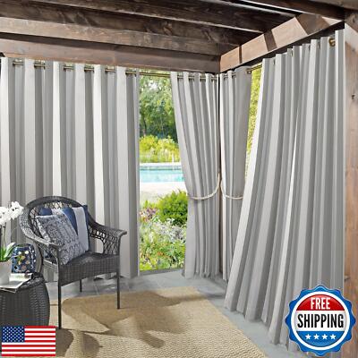 Sun Zero Valencia 2-Pack Cabana Stripe Indoor/Outdoor UV Protectant Energy Ef-image