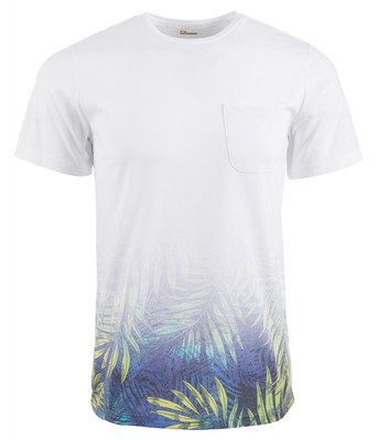 Another Influence Mens Dip Dyed Leaf Basic T-Shirt, White, Large-image