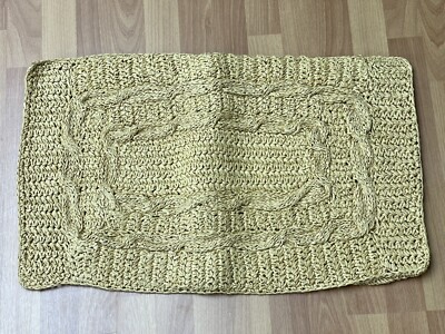 Pottery Barn Paper Crochet Gold Pillow Cover Unused 28”x18”-image