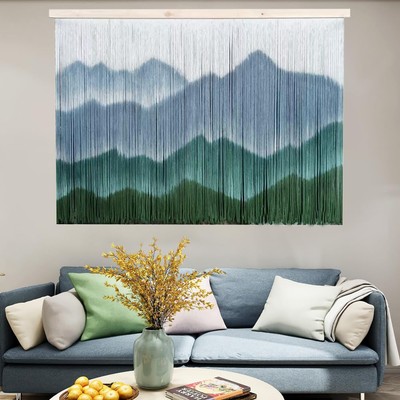 Extra Large Boho Wall Decor For Bedroom Macrame Wall Hanging Dip-Dyed Tapestr...-image