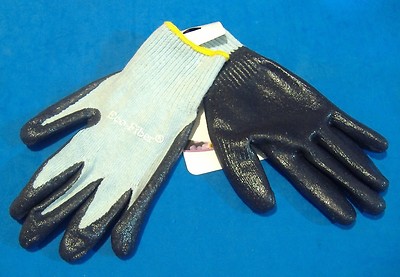 12 PAIR OF LARGE NITRILE PALM DIP WORK GLOVES WITH KNIT LINER 1166-L ECO FIBER-image