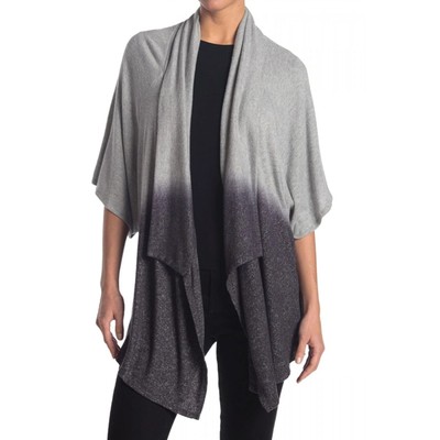 Status By Chenault Women's Ombre Dip Dye Cardigan Sweater in Gray Large MSRP $69-image