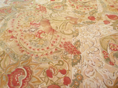 Pottery Barn Delphine King Duvet Organic Cotton Tan Floral with Pomegranates-image