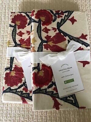 Set/2 Pottery Barn Catarina Embroidered Euro Shams Gorgeous!!-image