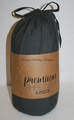 iEnjoy Home Premium FULL Sheet Set Solid Dark Gray Microfiber Double Bed in Bag-image