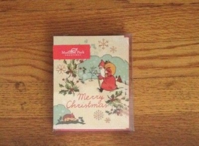 NIB WORLD MARKET MADISON PARK GREETINGS SANTA CLAUS MERRY CHRISTMAS NOTE CARD-image