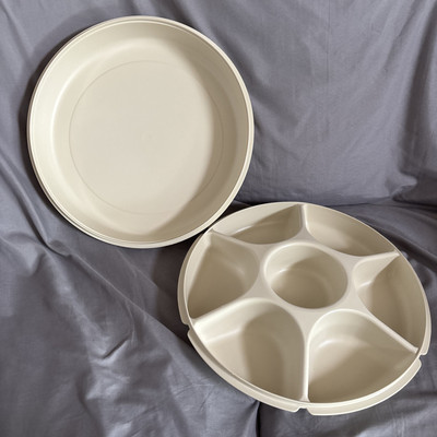 TUPPERWARE Serving Center 6-Part Divided Party Veggie Snack & Dip Tray 1665 1667-image
