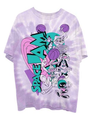 Space Jam T Shirt Retro Squad new Official Unisex Pink Dip Dye-image