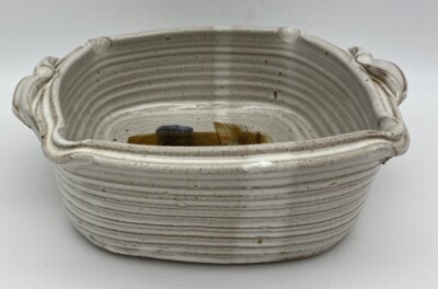 Studio Pottery Stoneware Square Baker Hand Made Pottery Signed Griffin 9