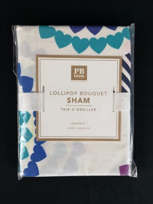 Pottery Barn Teen Lollipop Bouquet Standard Pillowcase Sham Turquoise Purple-image