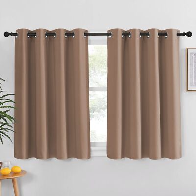 Nicetown Blackout Curtain 52X54 Cappuccino Thermal Insulated Grommet Drape-image