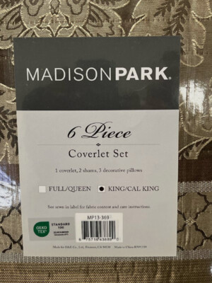 Madison Park Brown Bellagio 6-Pc Decorative Quilted Coverlet Set, King-image