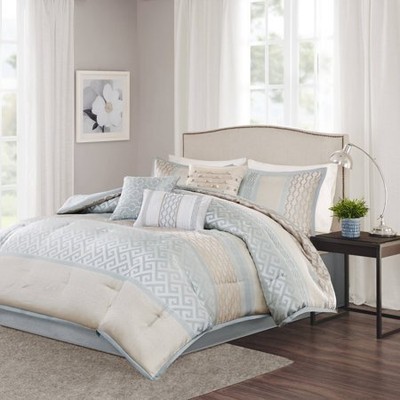 Madison Park 7pc Queen William Jacquard Comforter Set Aqua-image