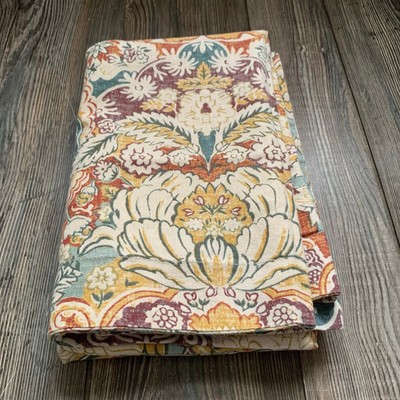 Pottery Barn Set of 2 Rectangle Pillowcases Celeste Damask Pillow Sham Gold Blue-image