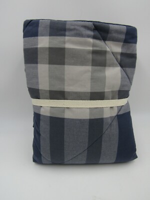 Pottery Barn Teen Xander Plaid Sham Standard Classic Navy #1284F-image
