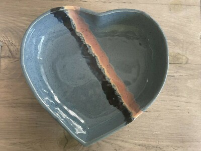 Brookwood Stoneware Pottery Heart Shaped Bowl 10