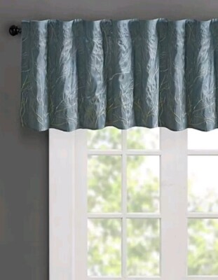 Madison Park Faux Silk Embroidered Window Valance 50 in x 18 in MP41-4571-image