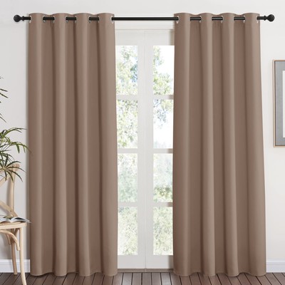 NICETOWN Grommet Top Blackout Curtain Panel - (Cappuccino Color) Thermal-image