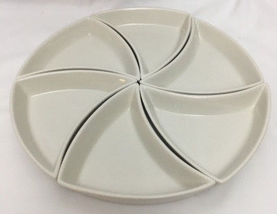 6 piece Dip Set ~ Replacement Trays ~ White Ceramic ~ Siena by Godinger-image