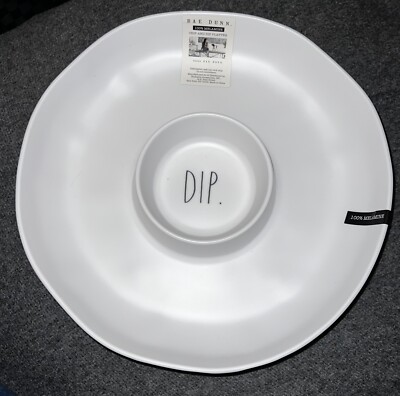 Rae Dunn Chip and Dip Tray Platter Melamine NEW-image