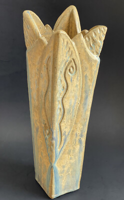 Williams Studio Pottery Vase Square Base ~16 1/4” tall 2002 Signed Glazed Heavy-image